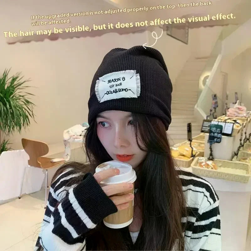 Casual Keep Warm Thin Knit Hat Cute Outdoor Cold Cap Ear Protection Warm Stack Hat For Men Women