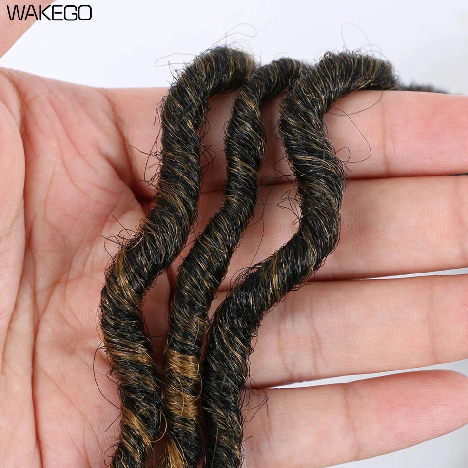 Goddess Faux Locs Crochet Hair | 18" Soft Curly Braids | Ombre Dreadlocks Extensions | 24 Strands/Pack