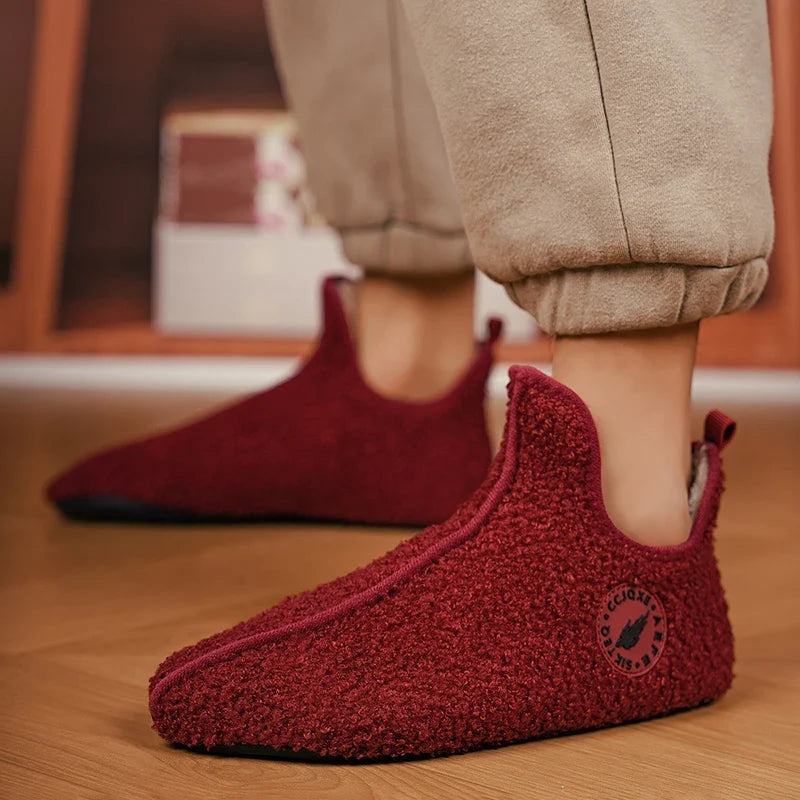 New Men Winter Slippers High Quality Light Weight Disign Shoes Fashion Women Plush Slipper Warm Slip on Casual Shoe for Couples