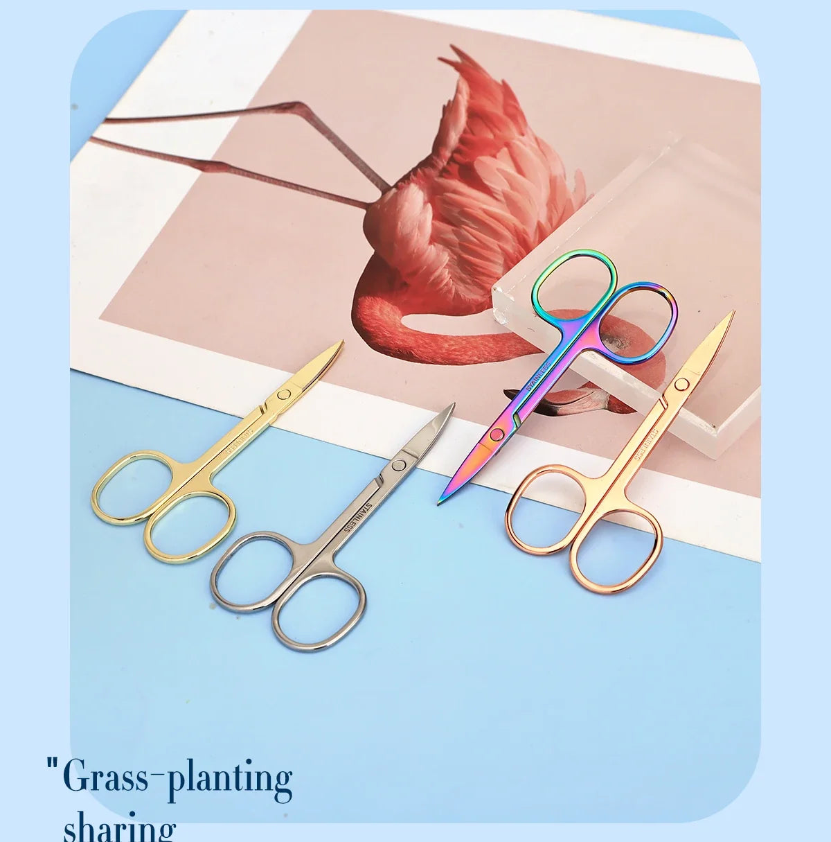 1 PCS Multi-purpose Small Beard Scissors Eyebrow Scissors Colorful Trimming Tool for Nails & Cuticle