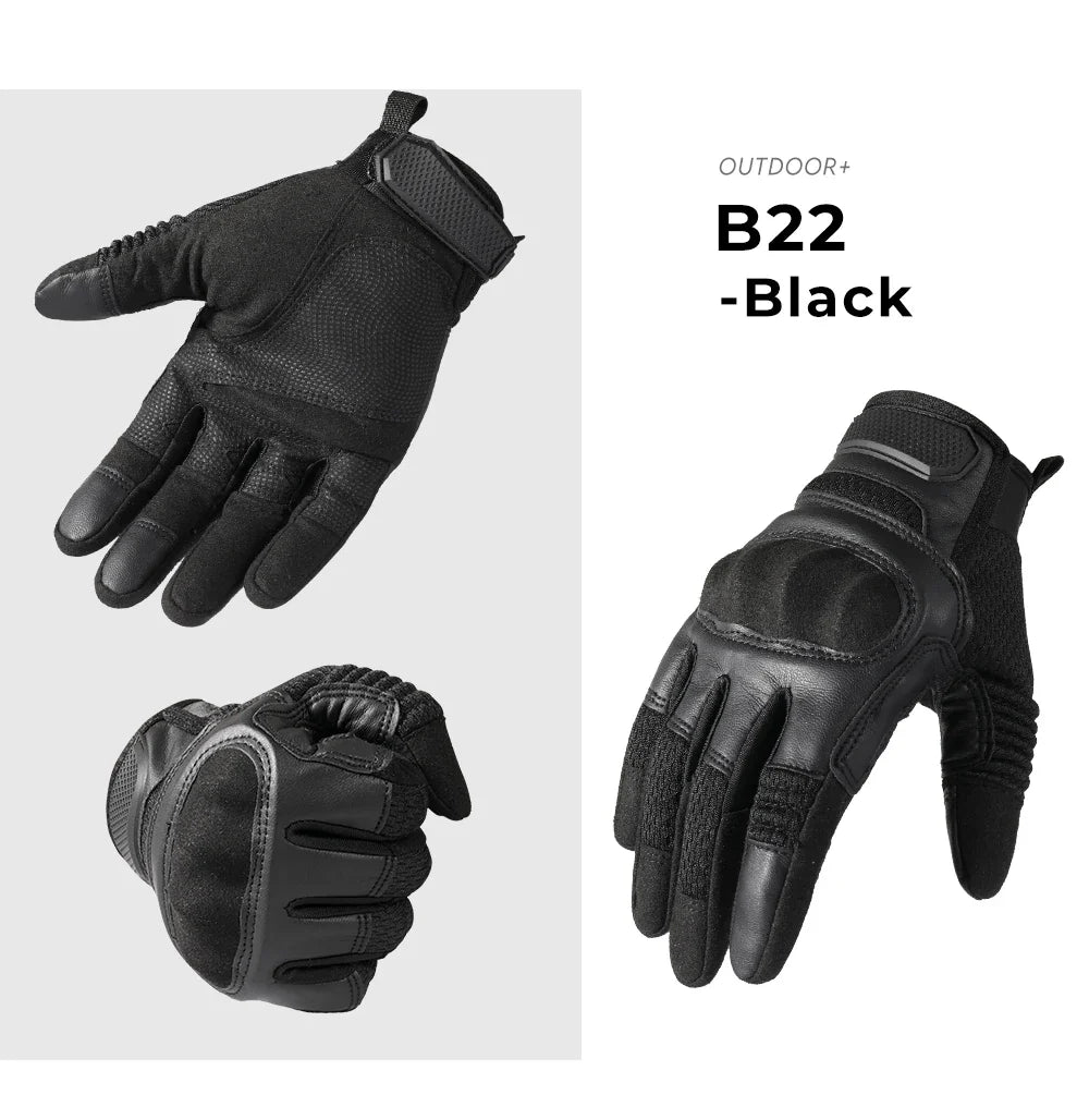 Touchscreen PU Leather Motorcycle Gloves Racing Pit Bike Riding Motorbike Moto Motocross Enduro Non-slip Protective Gear Men
