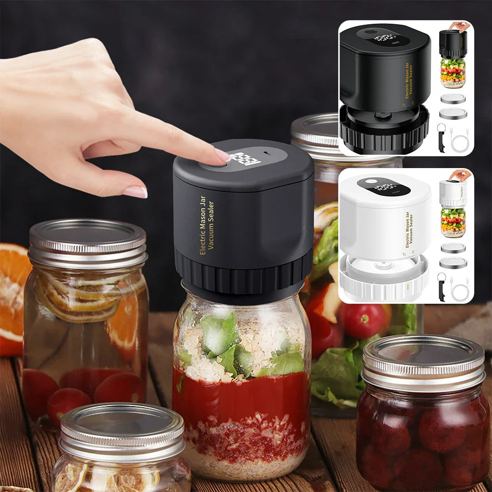 Automatic Electric Mason Jar Vacuum Sealer One-button Operation Leak-proof Sealing Portable Food Preservation Equipment Suit