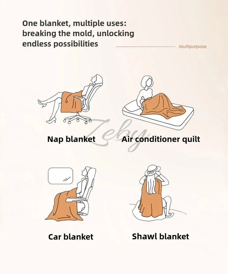 Spring Imitation Lambswool Multi-functional Blanket Queen Blankets for Bed Soft Plush Comfortable Milk Fleece Blanket for Throw