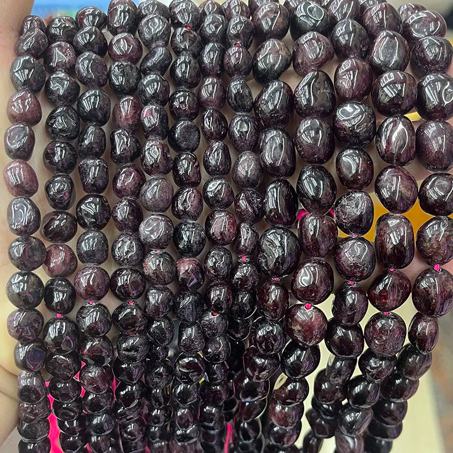 Natural Crystal Garnet Conformal Stone Irregular Faceted Loose For Jewelry Making DIY Necklace Bracelet 15''6-8mm 8-10mm