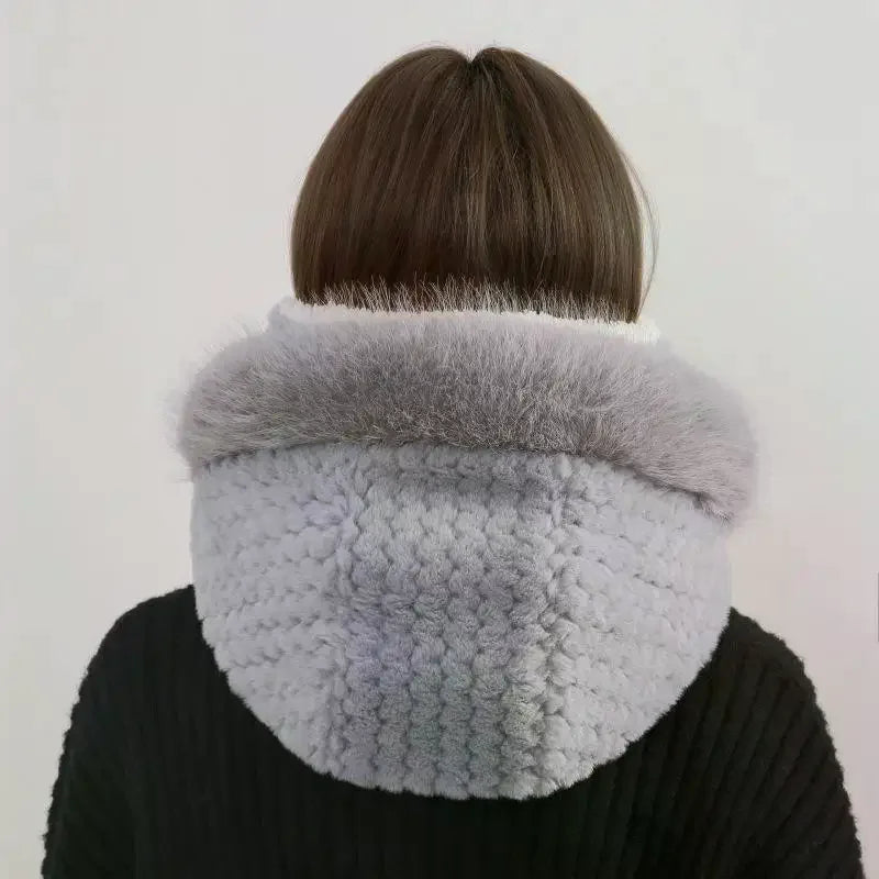 Simple Solid Color Cycling Windproof Cap Thickened Neck Warmer Ear Protection Hat Keep Warm Windproof Winter Hat Scarf Set