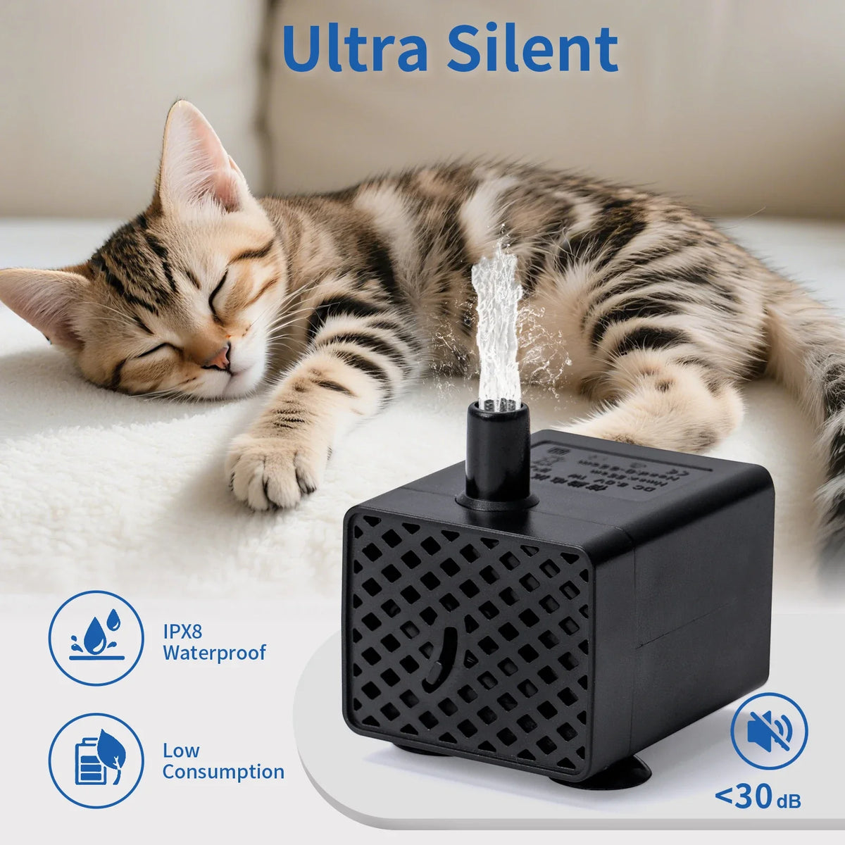 Water Pump Pet Cat Water Dispenser Anti Dry Burning Motor Replacement for Dog Cat Water Dispenser Drinking Bowl Pet Products
