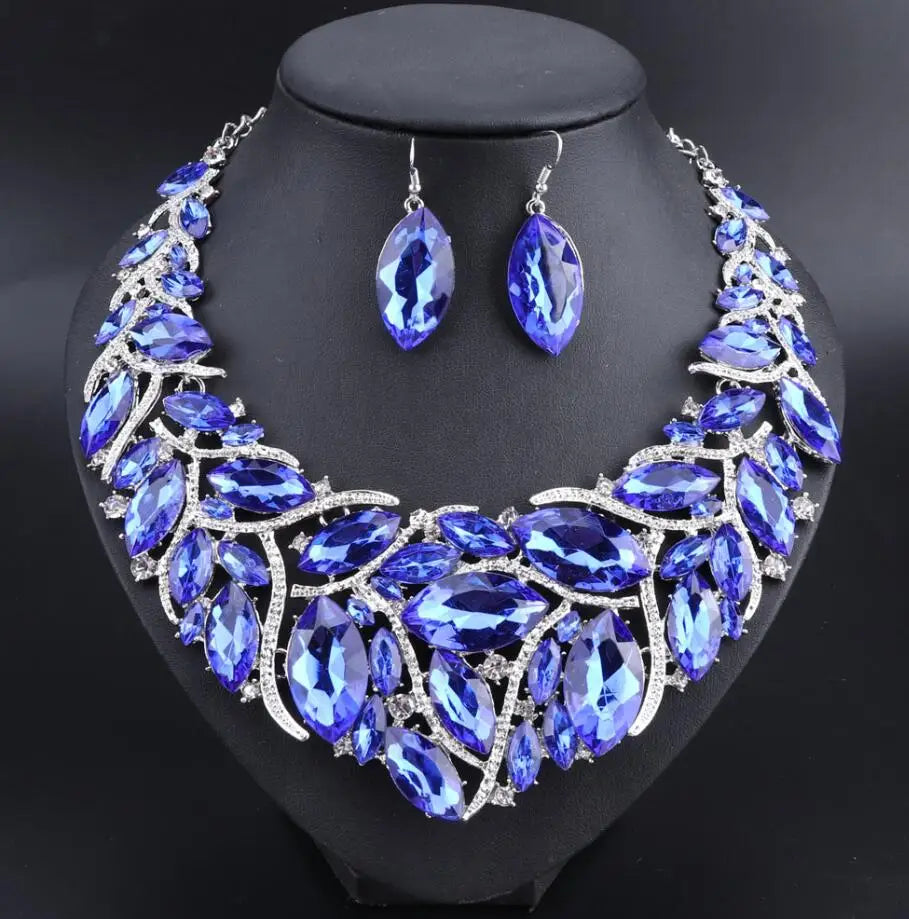 Bridal Jewelry Sets Wedding Engagement Necklace Earrings Sets for Brides Party Costume Decoration Jewellery Women