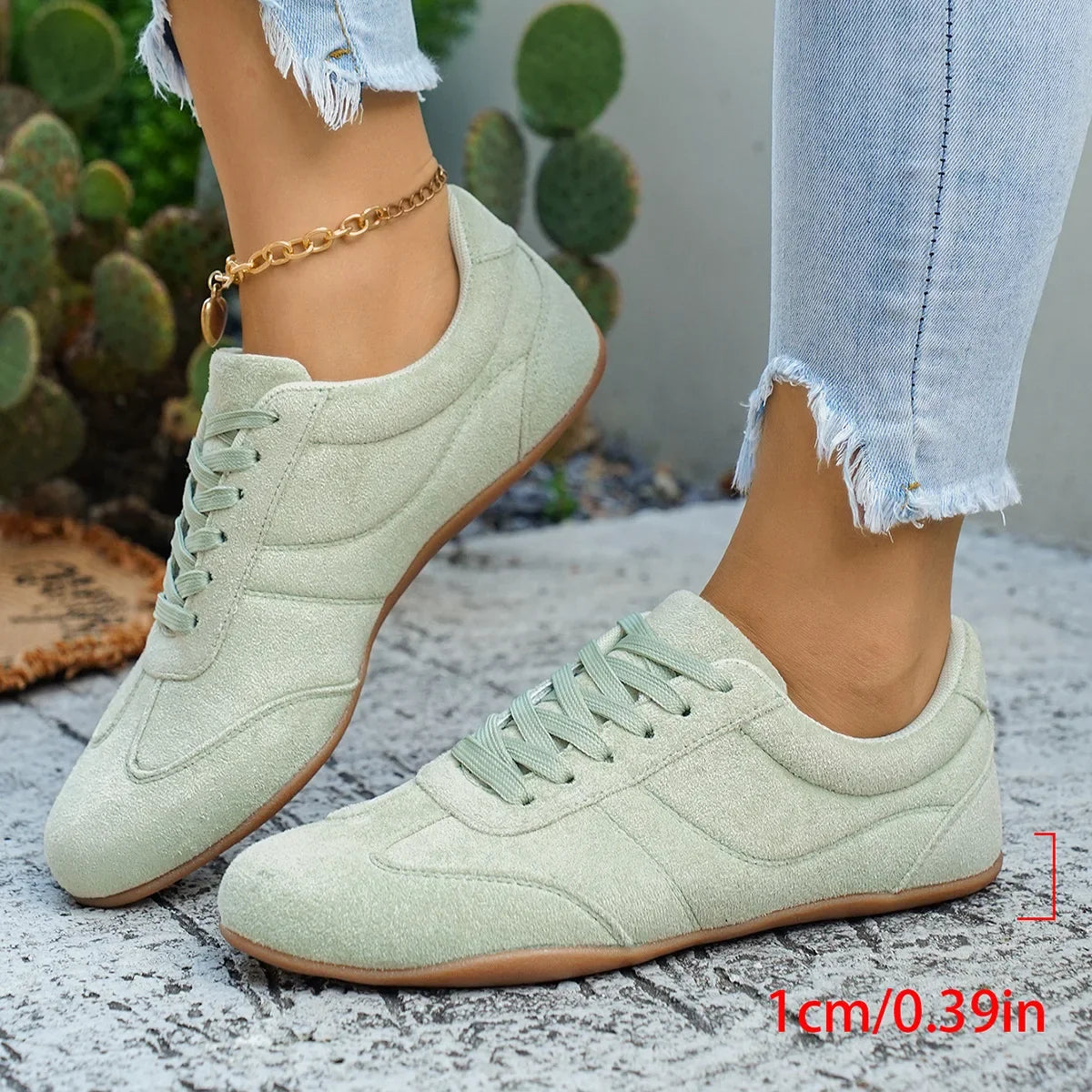 Women's Casual Flat-soled Non-slip Wear-resistant Sport Shoes Spring Autumn Round-toe Soft and Comfortable Women Single Shoes