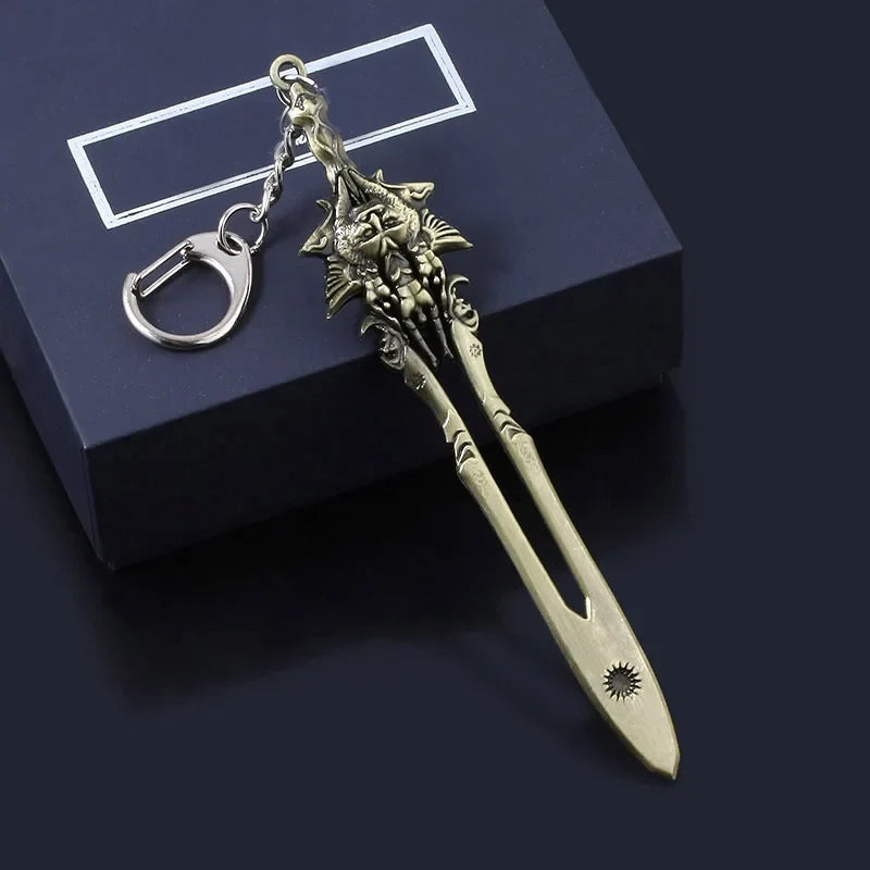 New God of War 5 Ragnarok Keychain Thor's Hammer Mjolnir Key Chain Levitan's Axe Keyring Blades of Exile Chaos Game Accessories