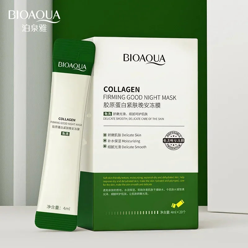 30pcs/20pcs BIOAQUA Collagen Sleeping Facial Masks Skincare Moisturizing Brightening Firming Face Mask