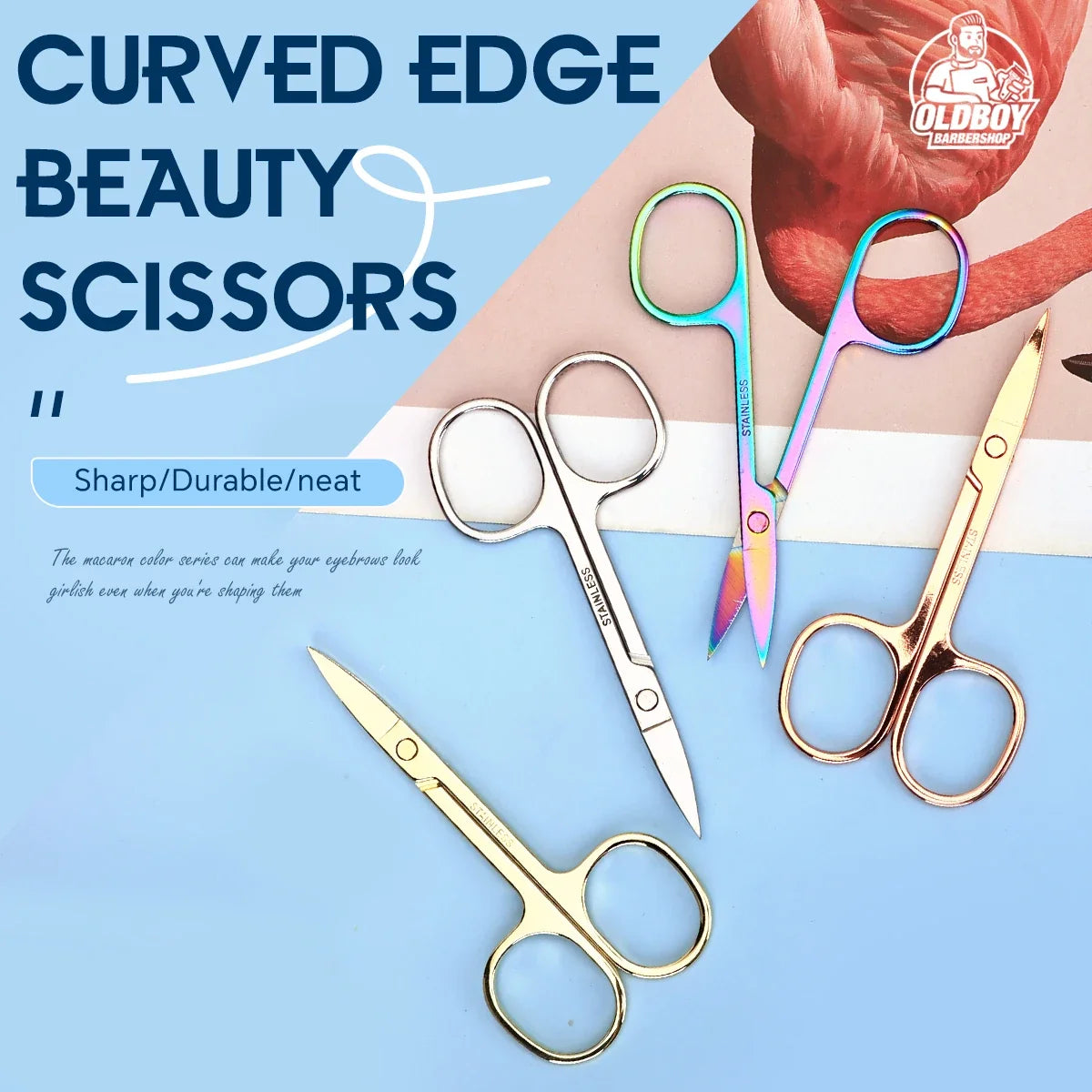 1 PCS Multi-purpose Small Beard Scissors Eyebrow Scissors Colorful Trimming Tool for Nails & Cuticle