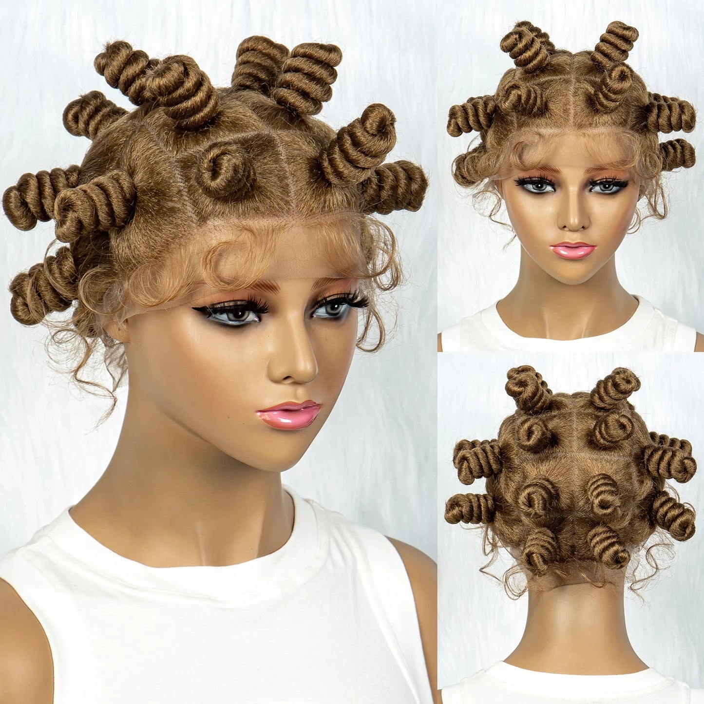 Knotless Braids Wig with Twist Buns | Full Lace African Braiding Hair