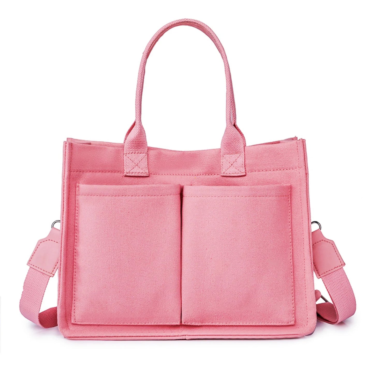Large Canvas Tote Bag for Women with Pockets | Laptop Crossbody Purses & Everything Everyday Bag (Handbags for Work, Beach, Gym)