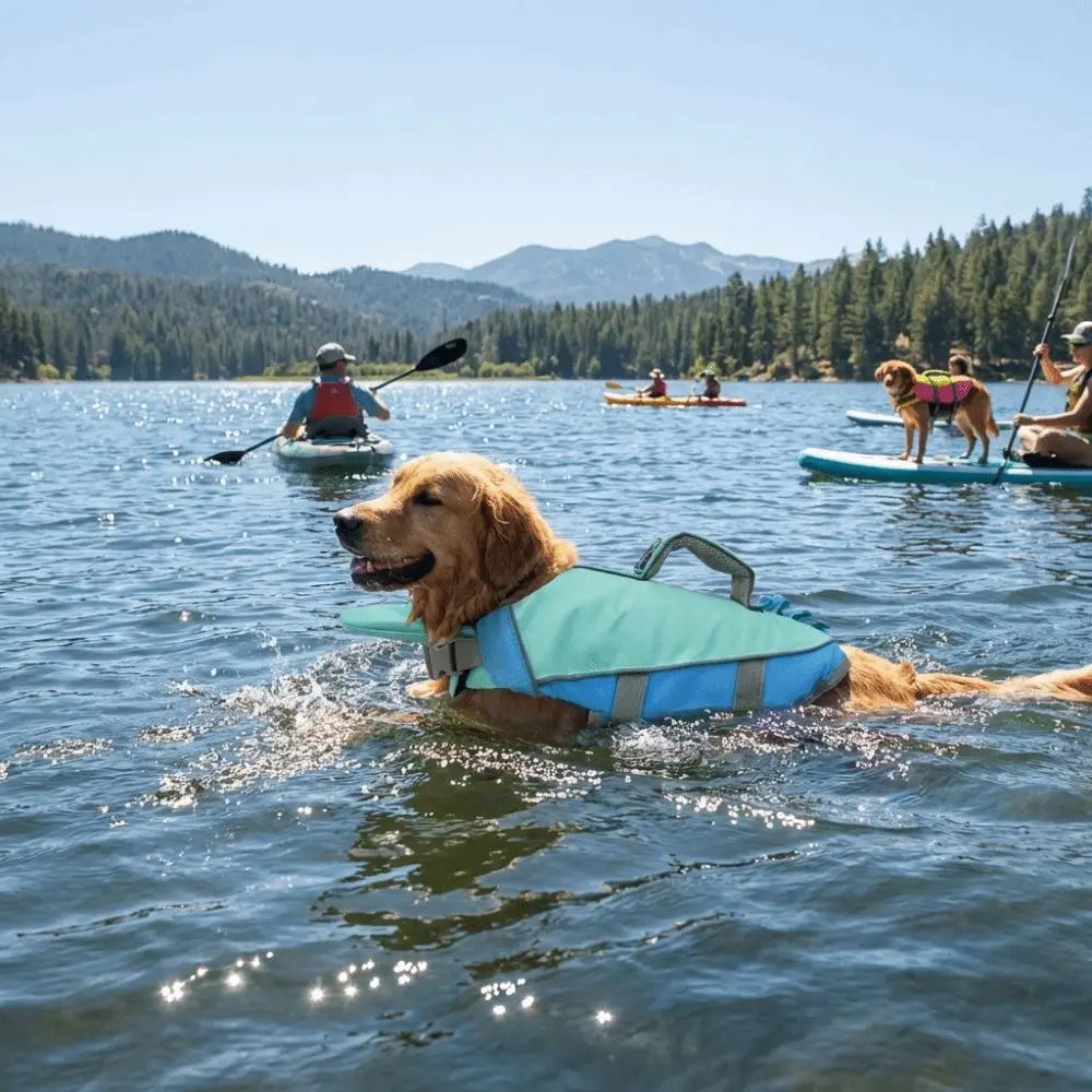 Pet Supplies Reflective Stripes Dog Life Jacket Adjustable Large Buoyancy Safety Vest Breathable Pet Life Vest Water Sports