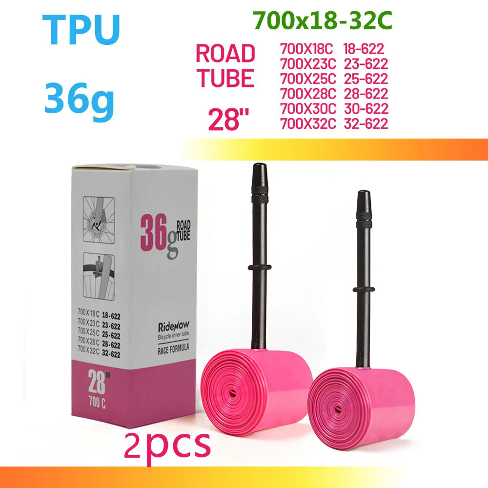 RideNow TPU Bike Inner Tube 700C 700x18 23 25 28 32 35 37 40 47C Road Bicycle Tire MTB Bike Camera 29x1.5 1.75 1.9 pneu aro