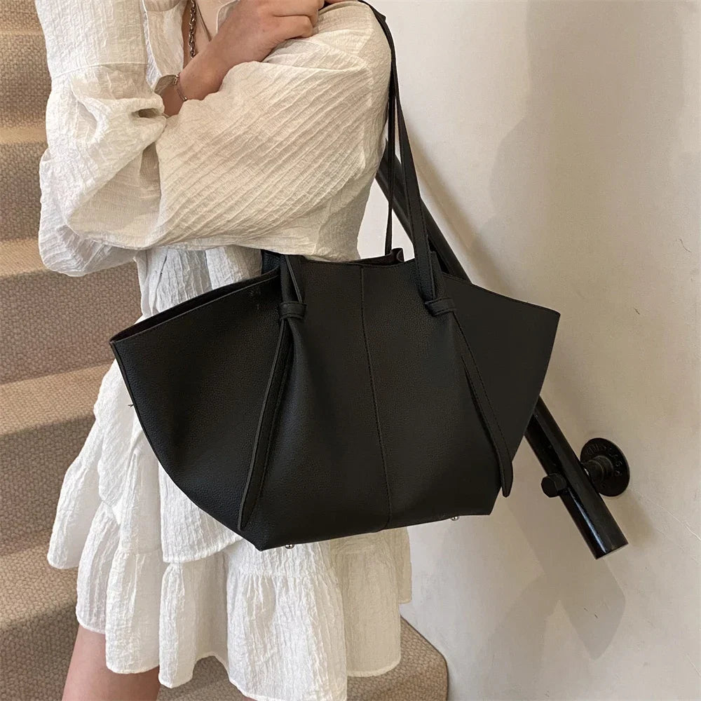 Luxury Designer 2-in-1 Shopper Tote Set | Branded Soft PU Leather Shoulder Handbag for Women (Big Capacity)