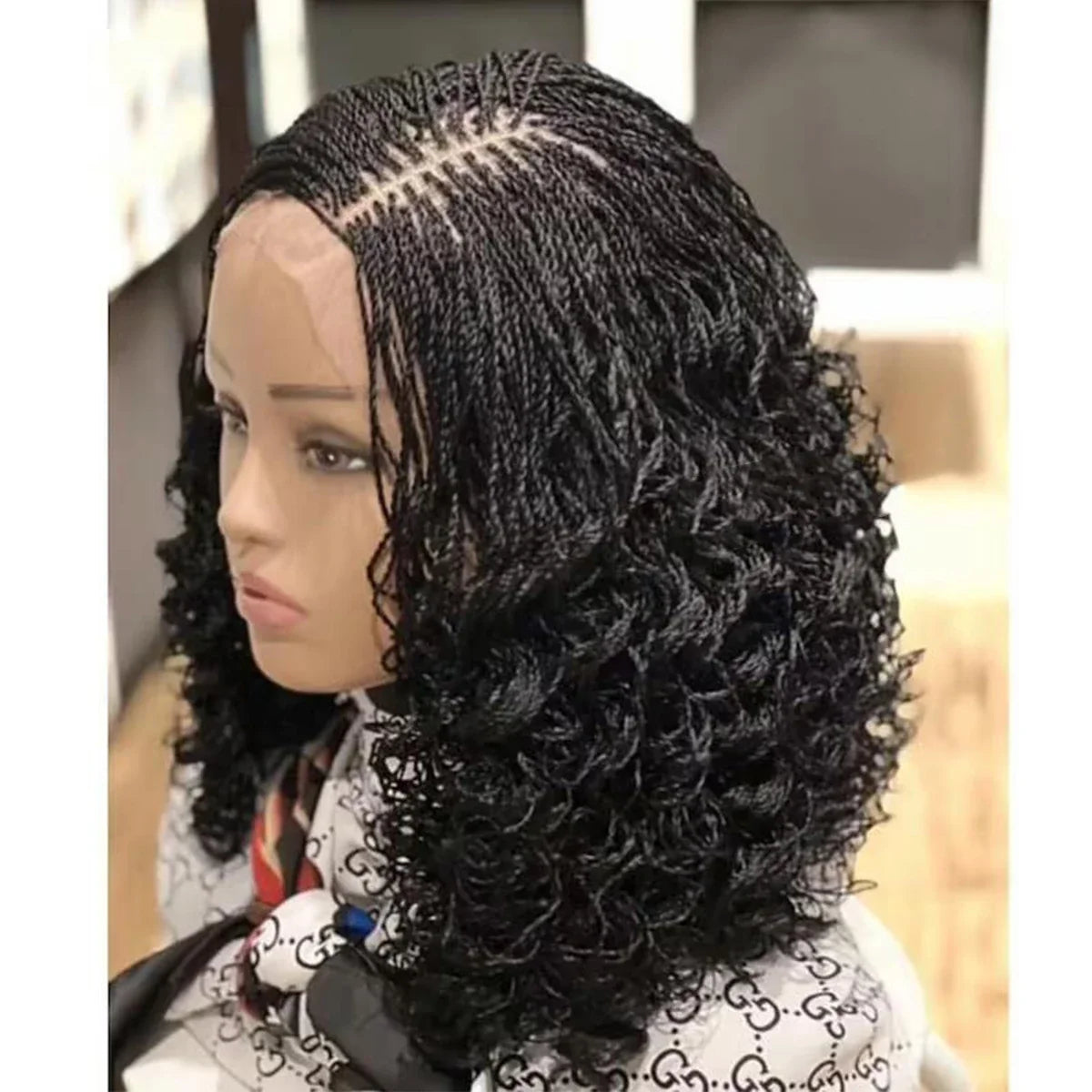 Micro Twist Braided Bob Wig | Kanekalon Box Braids | Pixie Style