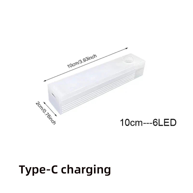Motion Sensor Lamp Night Light Wireless LED USB Type C Rechargeable Lamp for Kitchen Cabinet Bedroom Wardrobe Staircase Lighting