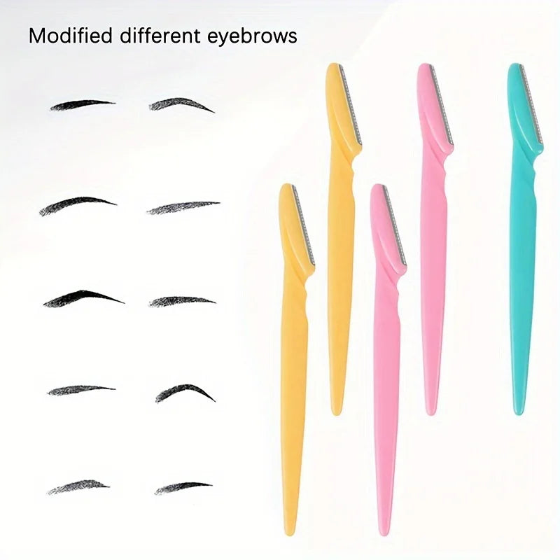 3Pcs Women Eyebrow Razor Stainless Steel Curved Blade Portable Household Facial Grooming Accessory