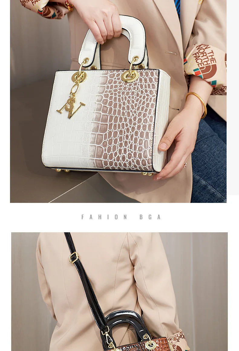 Fashion Brand Designer Women's Handbag | New Crocodile Pattern Daifei Bag (Classic Versatile Shoulder & Commuter Crossbody Bag)