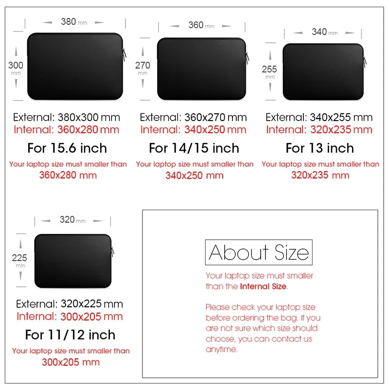 Laptop Sleeve Case PC Cover for Xiaomi Air HP Dell Laptop Bag Tablet Case For Macbook Air Pro Retina 11 12 13 14 15 15.6 inch