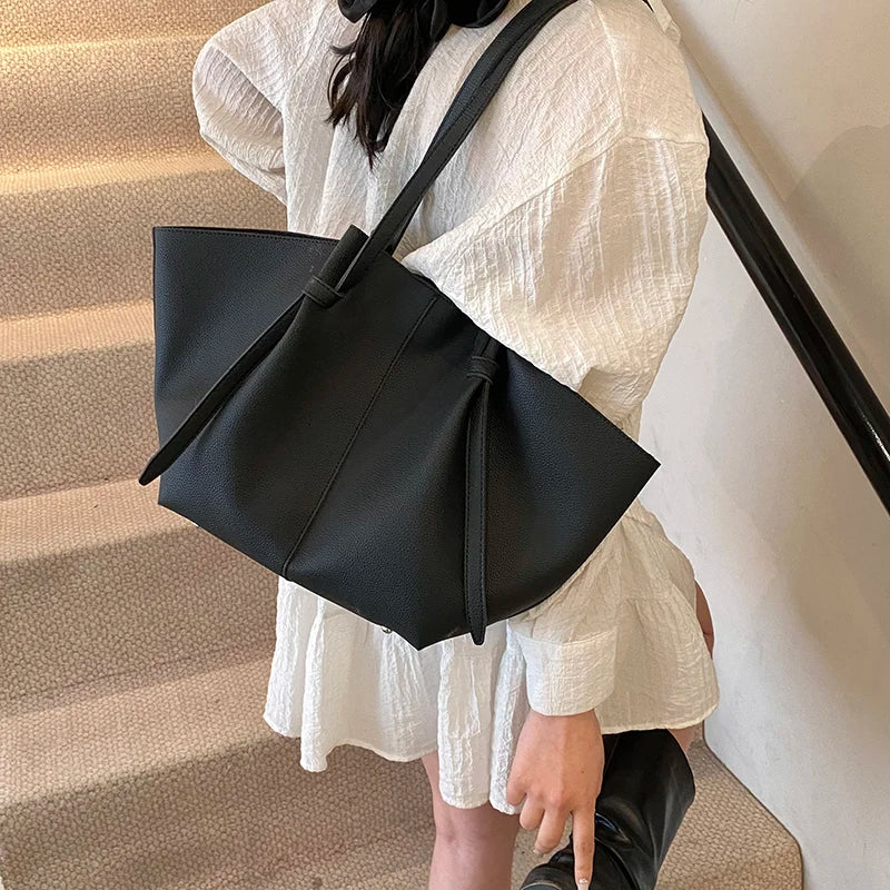 Luxury Designer 2-in-1 Shopper Tote Set | Branded Soft PU Leather Shoulder Handbag for Women (Big Capacity)