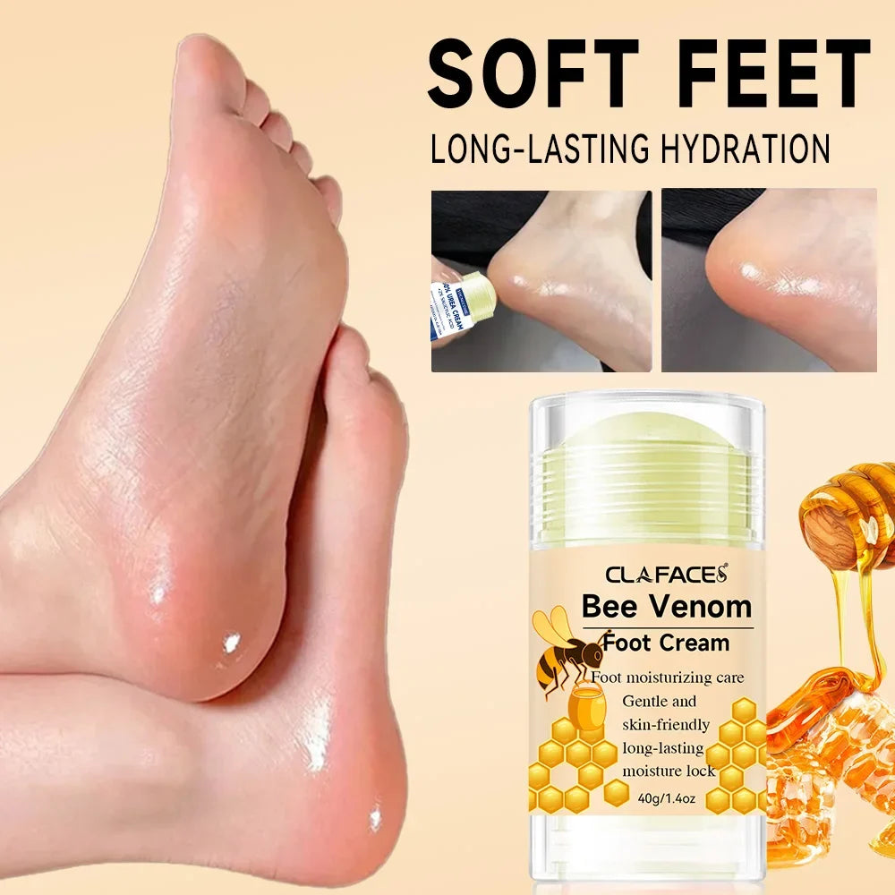 Bee Venom Fast Repair Foot Cream, Deeply Moisturizes Dry Cracked Feet, Exfoliates and Moisturizes Heel Care Stick, Quickly Sooth