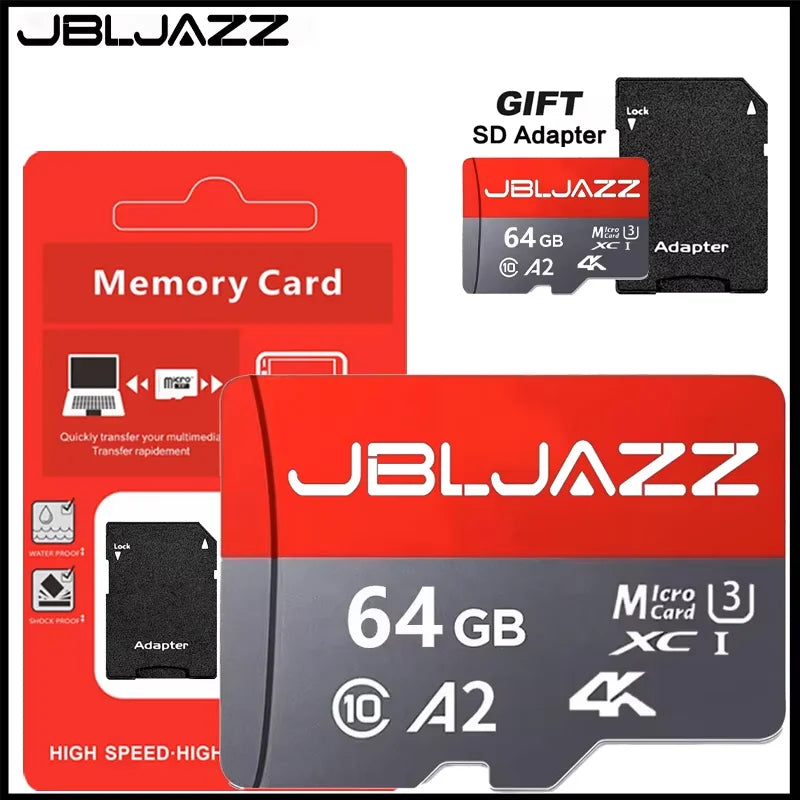Class 10 Micro TF SD Card 256GB 512GB 64GB Memory Card High Speed Flash A2 Mini TF SD Card for Smartphone Camera Flash Storage