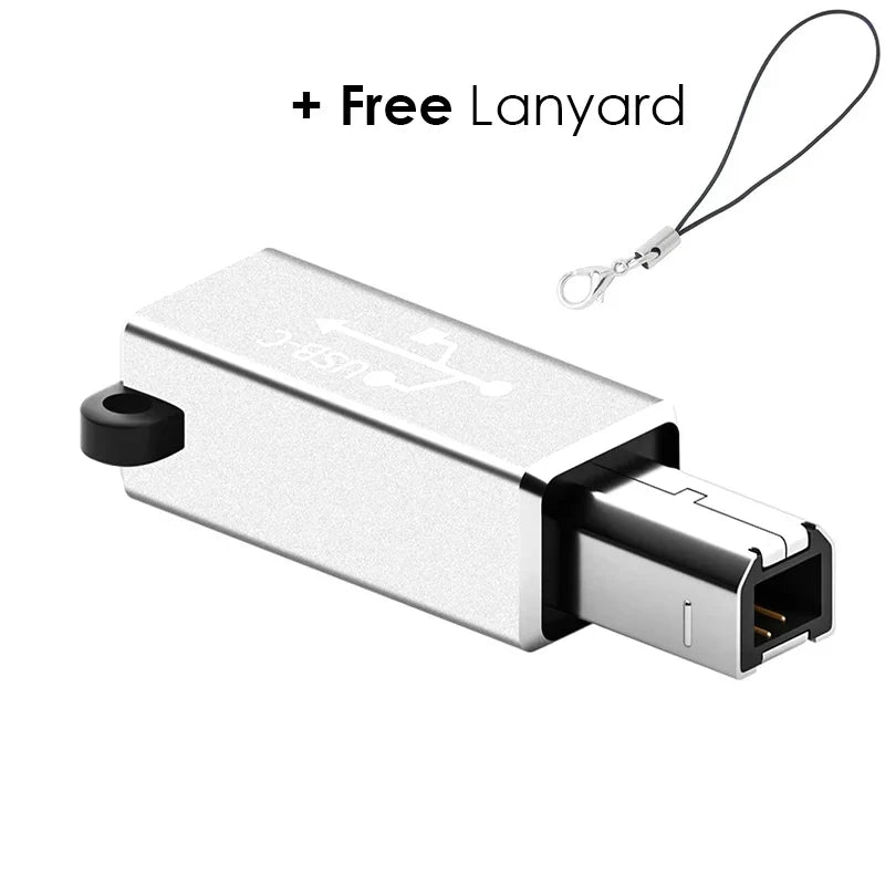 Type C USB Female to USB-B Male Adapter for Printer Scanner Converter USB-C Data Transfer Adapter for MIDI Controller Keyboard