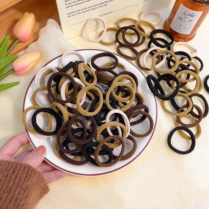 20/50/100pcs Four seasons Elastic Hair Bands Girls 4CM Sweets Scrunchie Rubber Band Hair Ties Clips Headband Hair Accessories
