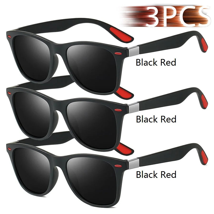1-2-3PCS Fashion Vintage Square Unisex Driving Fishing Sunglasses Men Women Luxury Brand Designer Sun Glasses Anti-Glare Eyewear