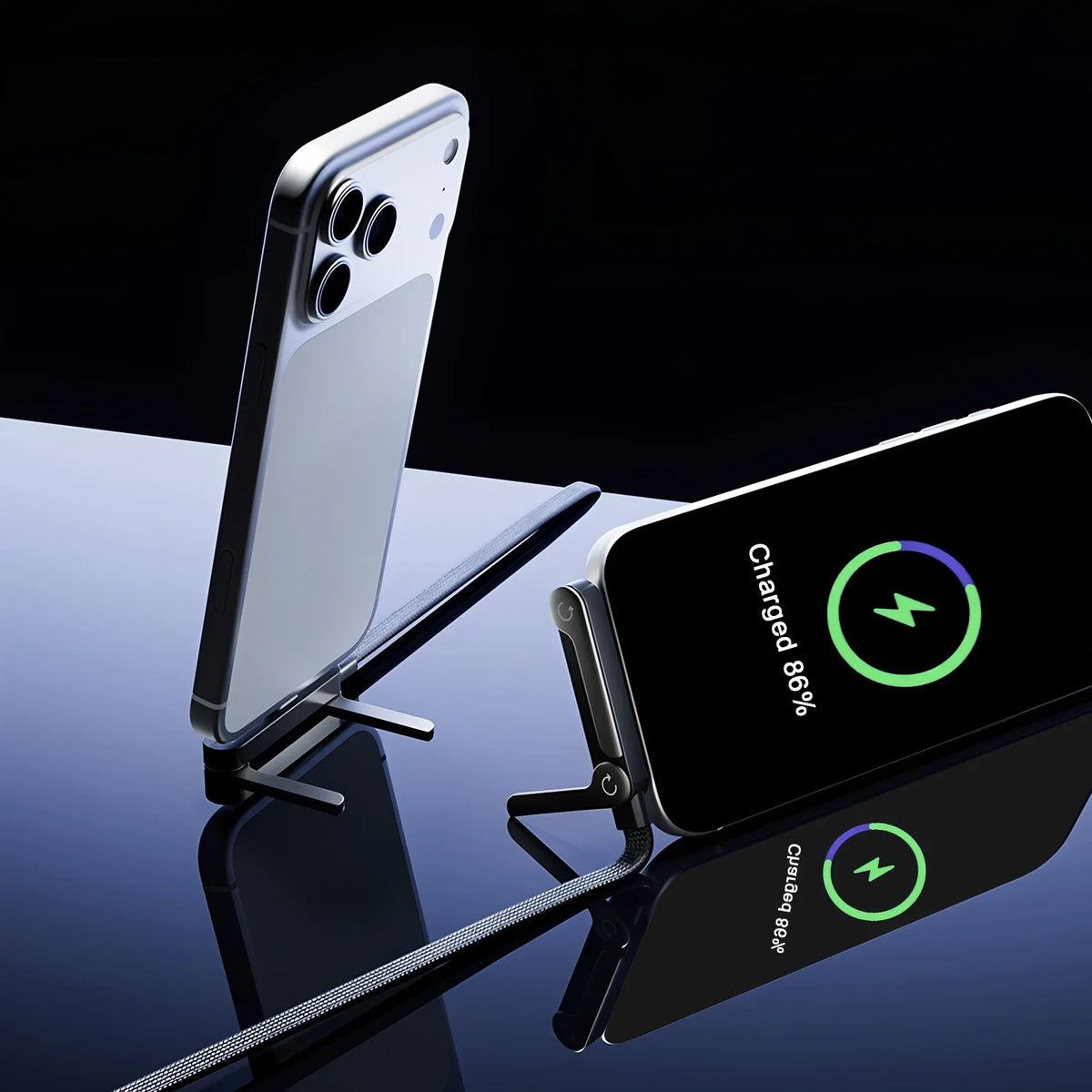 USB Type C Flat Phone Charger Fast Charging Cable C Kick Cable Stand Invisible Support Foldable Holder Charge Bracket For iPhone