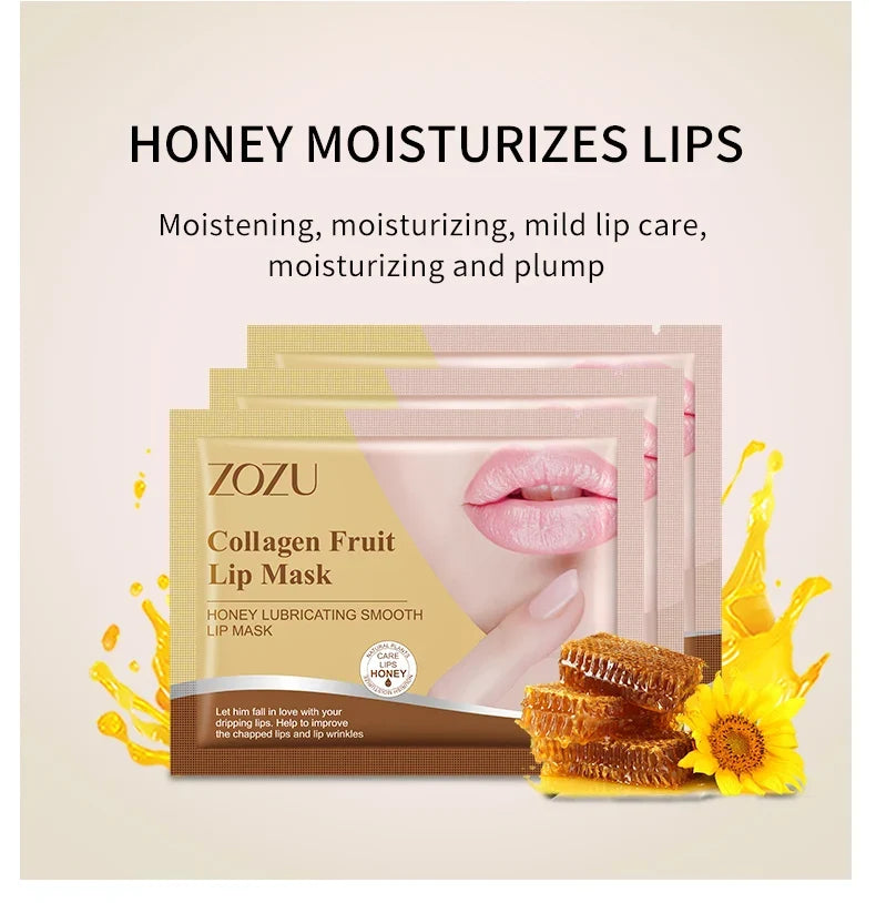 10pcs ZOZU Crystal Collagen Lip Mask Plump Lips Moisturizing Anti Wrinkles Nourishing Lip Patches Lips Plumper Skin Care