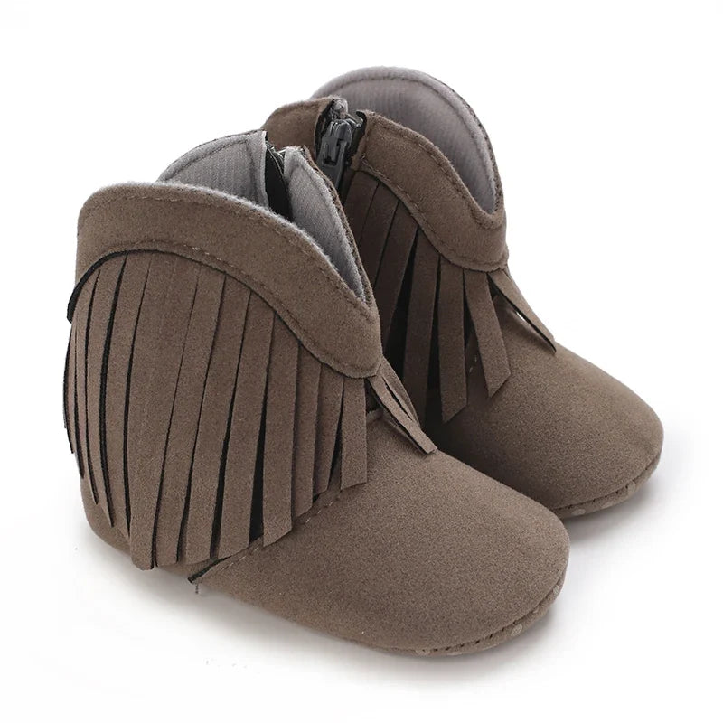 Baby Boys Girls Winter Boots 0-12 Months Western Denim First Walkers Warm Casual Fashion