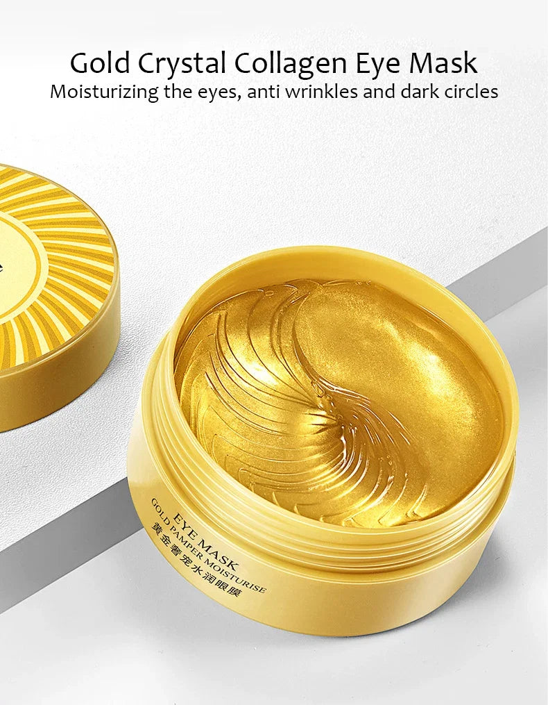 120pcs BIOAQUA  Gold Crystal Collagen Eye Mask Anti Dark Circles Anti-Wrinkles Seaweed Moisturizing Eye Patches Eyes Skin Care