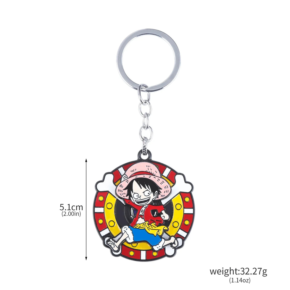 One Piece Luffy Straw Hat Keychain Rotatable Zoro Skull Metal Pendant Role-Playing Decorative Accessories Fan Jewelry Gift