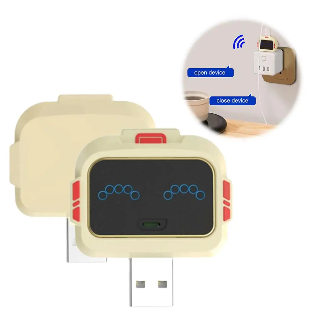 Voice Control Smart USB Socket Converter Lamp Protection Lights Switch Expansion Docking Station -English Voice Control Socket