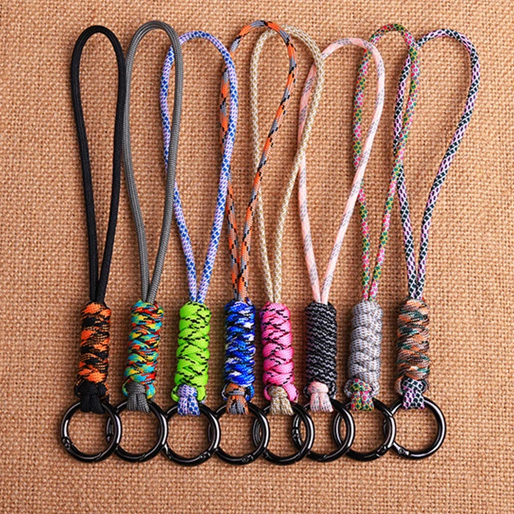 Outdoor Paracord Lanyard Survival Keychain for Men Women Handwoven Backpack Car Keyring Camping Hiking EDC Jewelry Accessories