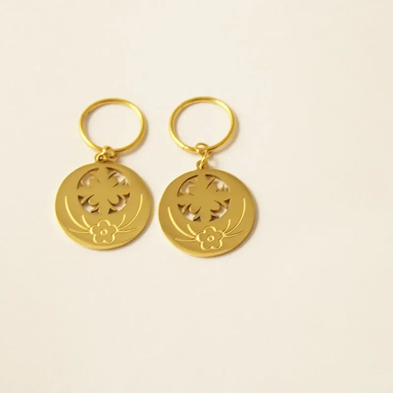 New Zealand Kiribati Hawaii Coconut Tree Shape Earrings for Women Girls Gold Color Stainless Steel Jewelry Gift