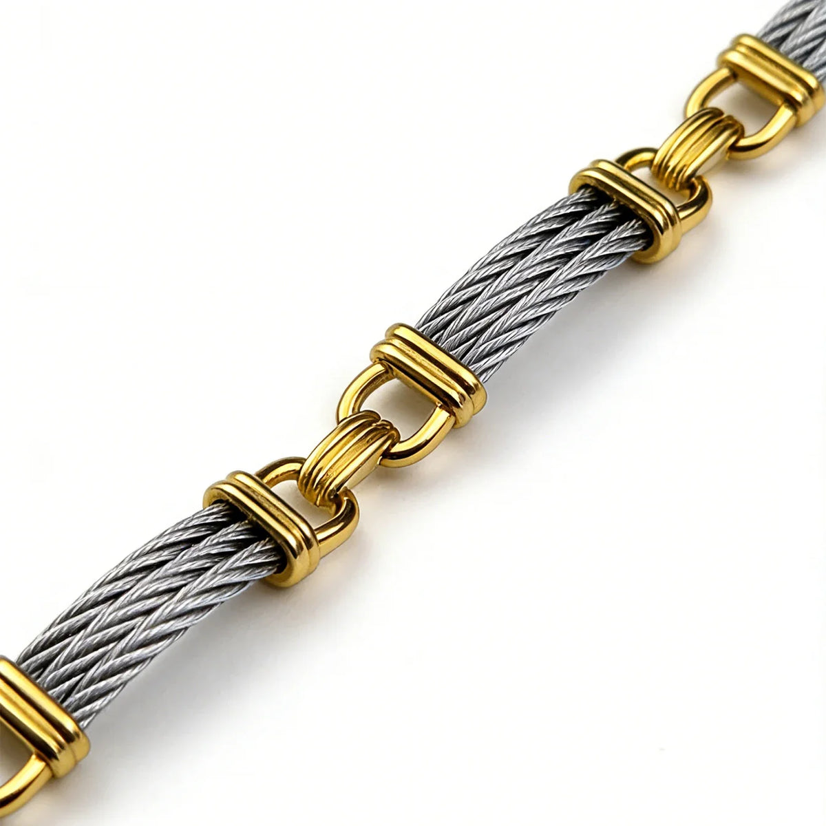 Unisex Stainless Steel Cable Bracelet: Designer-Inspired Twisted Cable, Classic and Elegant, with a Stainless Steel Clasp