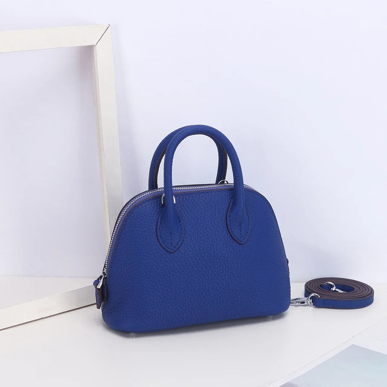 Shell Bag Women's Messenger Bag | Cow Leather Simple Shoulder Bag & Fashion Ladies Classic Handbag (Small Mobile Phone Crossbody Bag)