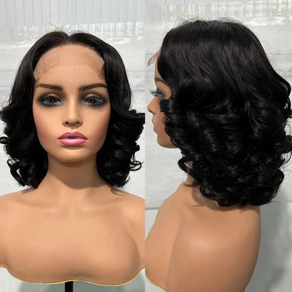 100% Human Hair Curly Bob Wigs | 5x5 HD Lace Closure, Glueless Ready to Wear