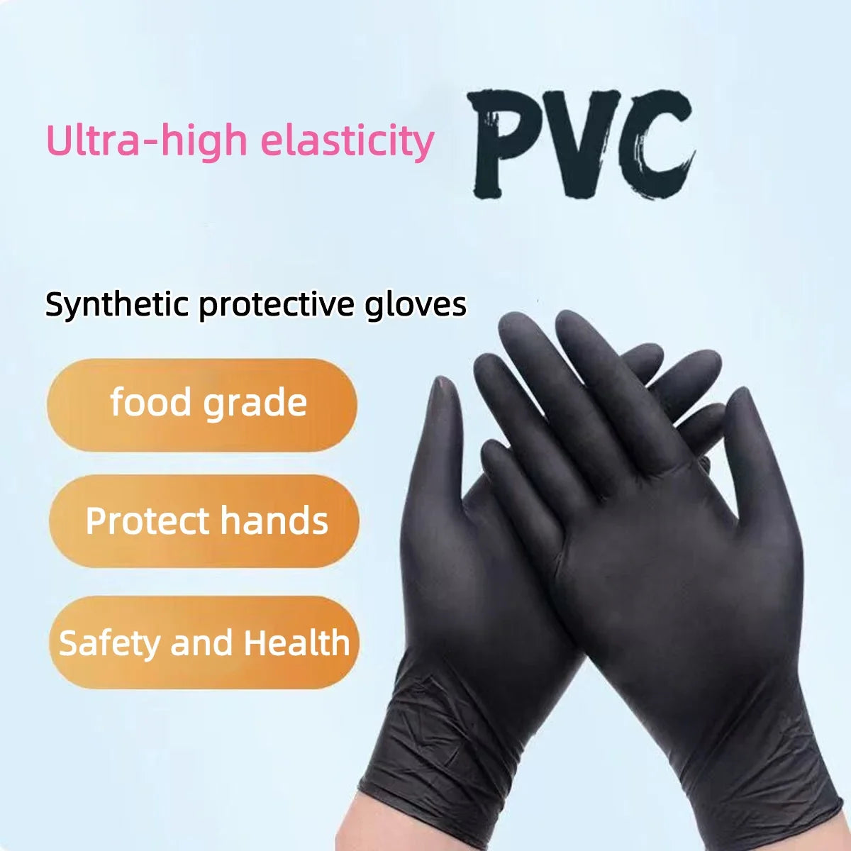 100/50/20/10pcs Black Nitrile Gloves Thickened Disposable Cleaning Hairdressing Gloves Waterproof Household Industrial Gloves