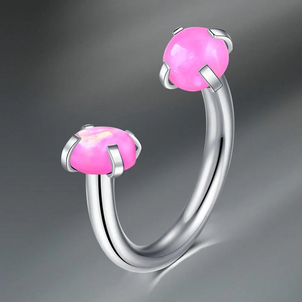 1pc Stainless Steel Nose Septum Clicker 20G 16G Flower Cubic Zirconia Decorated Piercing Nose Ring, Suitable For Daily Wear