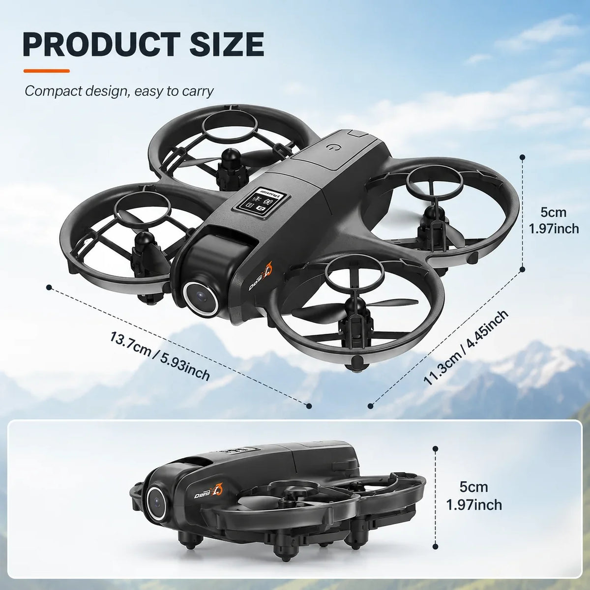 ZNLYRION YL3PK Mini Full Protective Drone With 2.4 Inch Screen Remote Dual Camera Optical Flow Hover 2 Batteries Indoor RC Quadcopter