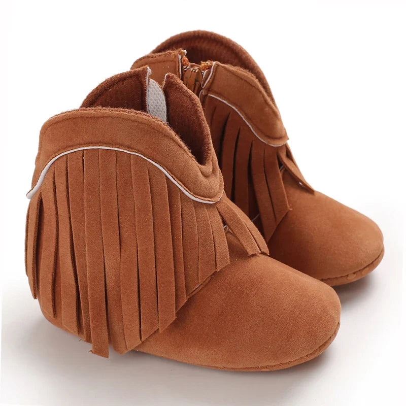 Baby Boys Girls Winter Boots 0-12 Months Western Denim First Walkers Warm Casual Fashion