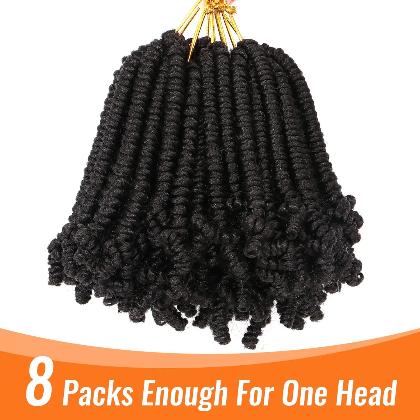 Bob Spring Twist Crochet Hair | Pre-Twisted Passion Twists | Pre-Looped Braids | 6-8 Inch | 20 Strands/Pack