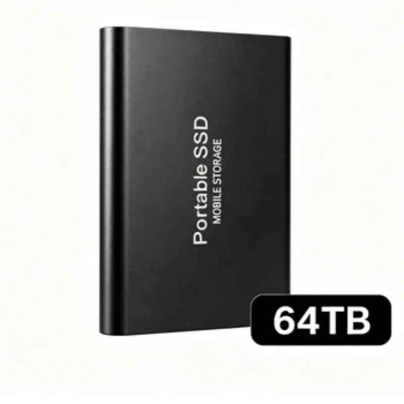 Portable External SSD, 1TB-16TB Large Capacity USB3.1 High Speed Solid State Drive, Lightweight Storage for Laptop, Desktop, Mac