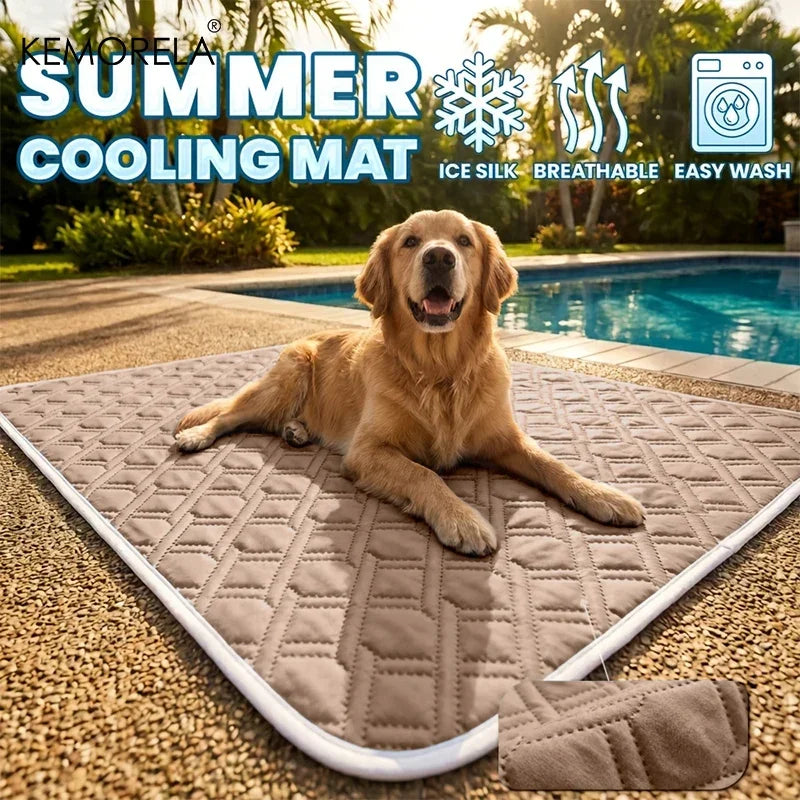 KEMORELA Dog Cat Summer Cooling Pad Mat Washable Puppy Big Dog Ice Gel Bed Mattress Cool Mascotas Cushion Blanket Pet supplies