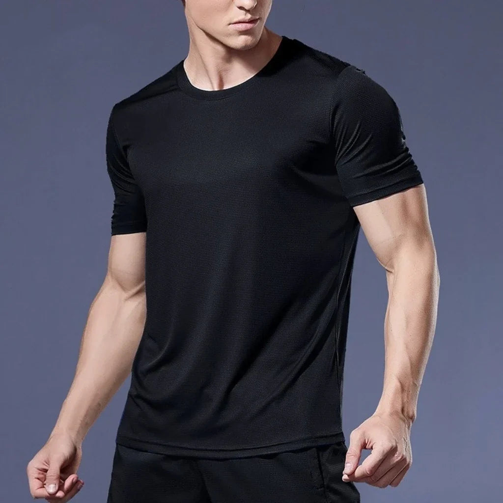 Summer Mens Quick Dry Running Bodybuilding Shirts Sport Gym t Shirt Men Short Sleeve Fitness Tops Oversized t-Shirt Jersey